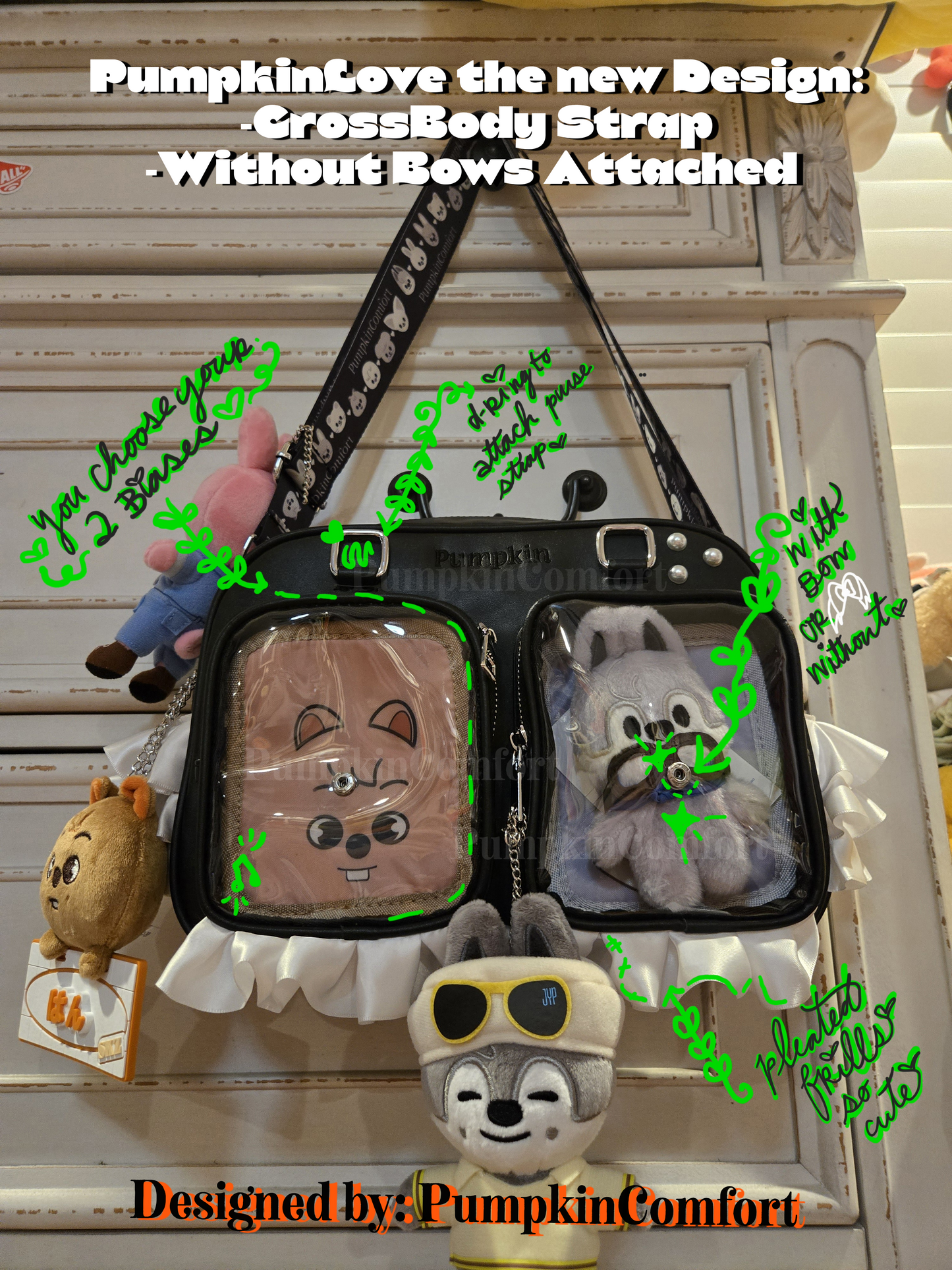 PumpkinLove 2-way Pin Bag